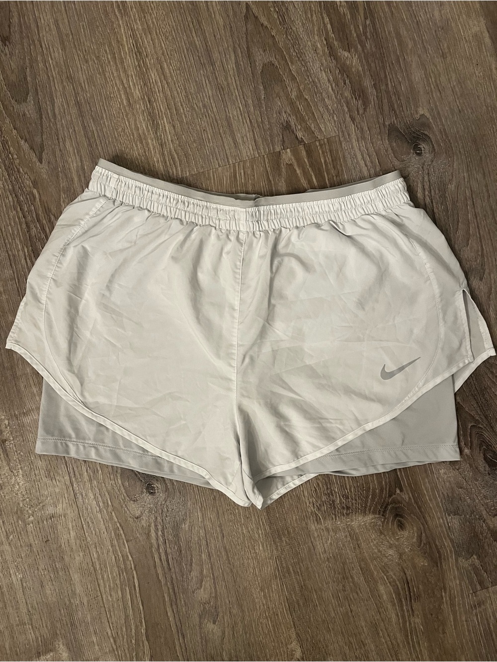 Nike Women's White Double-Layer Athletic Shorts